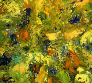 Carry van Delft - Floral, Bloemen, movement, Yellow, Art. Garden Breeze