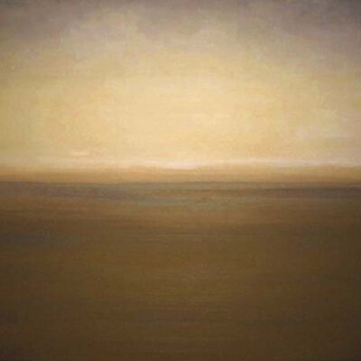 Schilderij | Painting | 100 x 80 | Dark Green and beige | At the end of the day | Carry van Delft