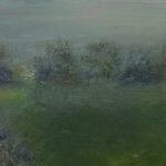 Schilderij | Painting | 20 x 20 cm | green, grey blue | Carry van Delft