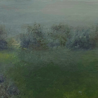 Schilderij | Painting | 20 x 20 cm | green, grey blue | Carry van Delft