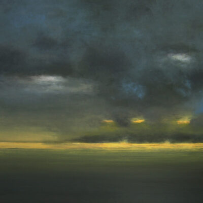 Schilderij | Painting | 80 x 80 | Zwart en Geel | Illuminated Bayshore | Carry van Delft