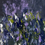 Schilderij | Painting | 20 x 20 cm | blauw, groen en lila | Carry van Delft