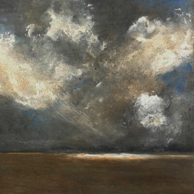 Schilderij | Painting | 20 x 20 cm | blauw, en bruin | Carry van Delft