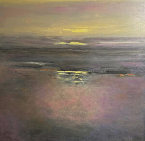 Schilderij | Painting | 80 x 80 cm | mauve| yellow | purple |Carry van Delft