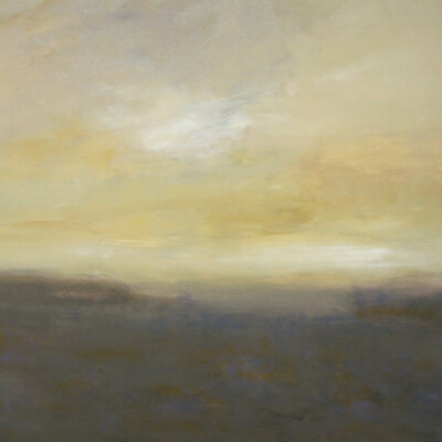 Schilderij | Painting | 80 x 80 | grijs. mauve, ezwart en geel | Vague Memories VII | Carry van Delft