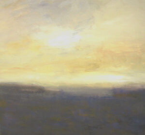 Schilderij | Painting | 80 x 80 | grijs. mauve, purper, en geel | Vague Memories VII | Carry van Delft