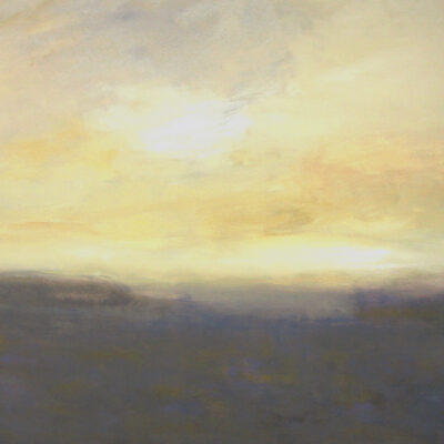 Schilderij | Painting | 80 x 80 | grijs. mauve, purper, en geel | Vague Memories VII | Carry van Delft