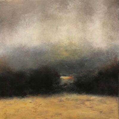 Schilderij | Painting | 30 x 30 cm | zwart en geel | Changing Weather | Carry van Delft