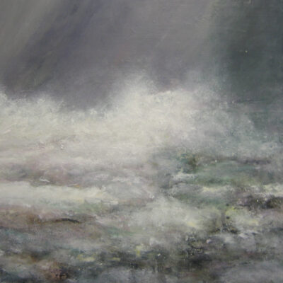 Carry van Delft - Stormy, Shore, sea, splashing, rocks, art, paionting